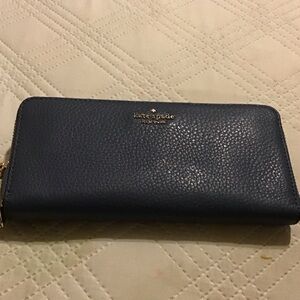 Kate Spade Midnight Blue Pebbled Wallet